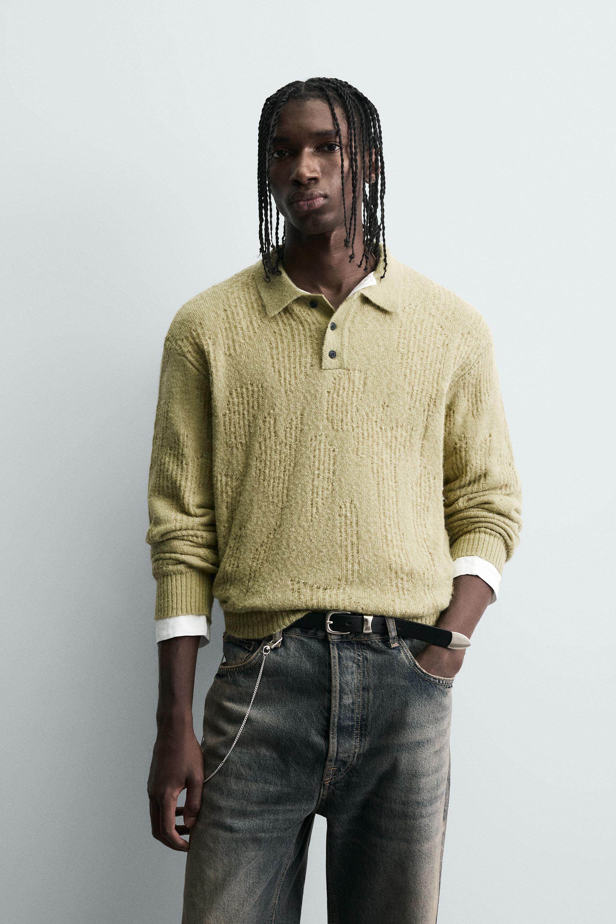 OPEN-KNIT POLO SHIRT